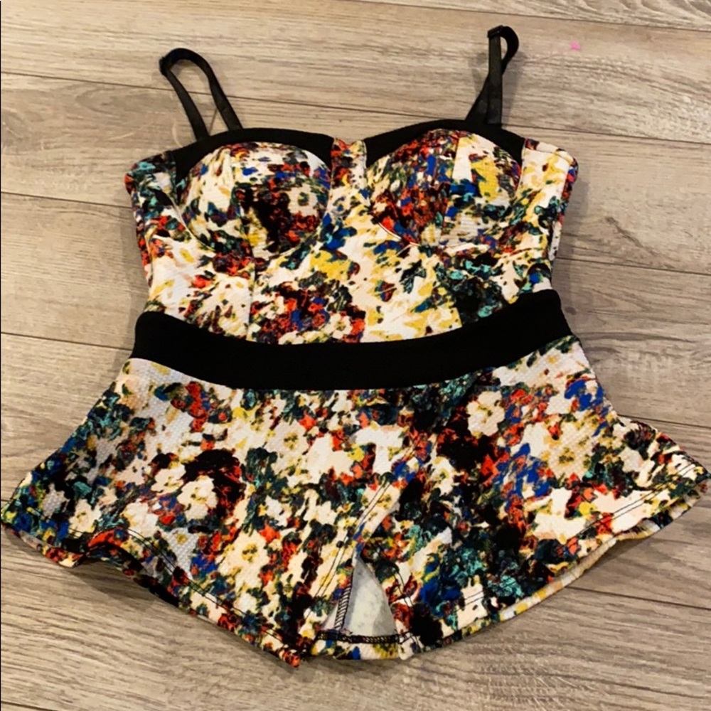 Material Girl Floral Bustier Top